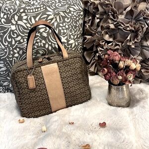 Vintage Designer Classic Coach Vanity Make-up Toiletry Overnight Travel Bag Case